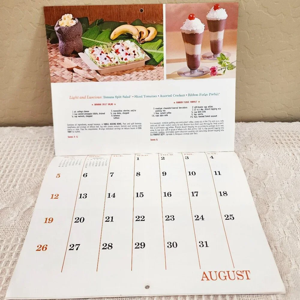 1973 MCM Vintage Unused Tupperware Calendar + Mailing Envelope and Letter NOS